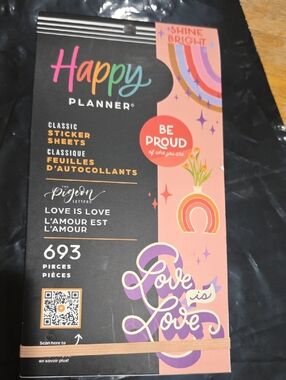 Happy Planner Classic Sticker Sheets — Pink, Peach, Purple, Orange Accents